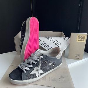 Golden Goose Super Star Python heel Glitter Pink soles sneakers signature shoes